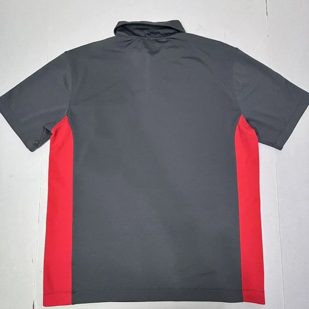 Nike Dri Fit Performance Mens Medium Golf Polo Shirt Dark‎ Gray Tiger Woods